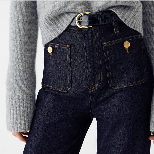 Damen Weite Komfortable Jeans mit hohen Bund R&B