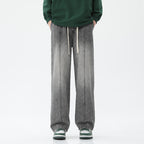 Damen weite Denim-Hose mit verstellbarem Bund und modernem Schnitt R&B