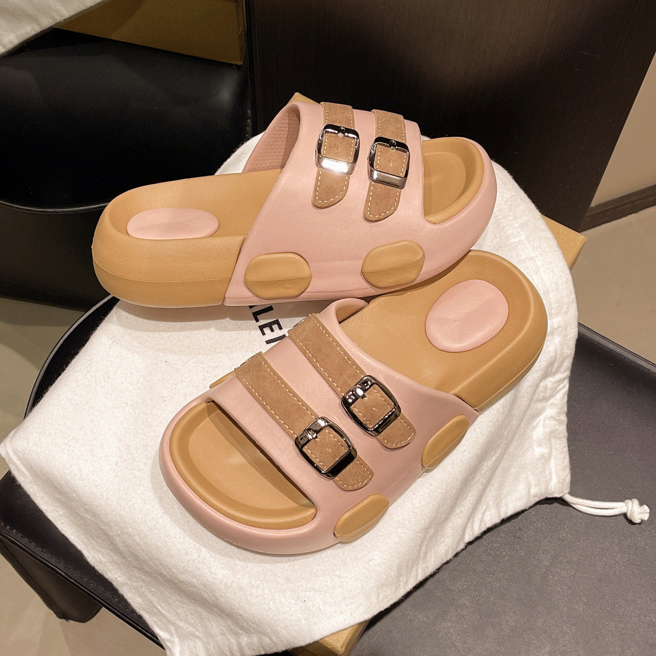 Damen Komfortable Sandalen mit Schnallen EB