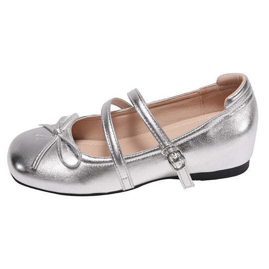 Damen Ballerinas mit komfortablem Fußbett und dekorativem Riemen R&B