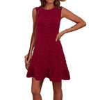 Damen lässiges Sommerkleid mit Rüschensaum R&B