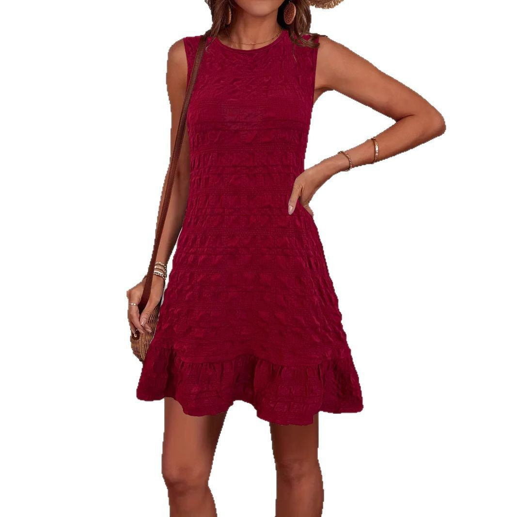 Damen lässiges Sommerkleid mit Rüschensaum R&B