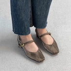 Damen Slipper mit eleganter Schnalle und modischem Blockabsatz R&B