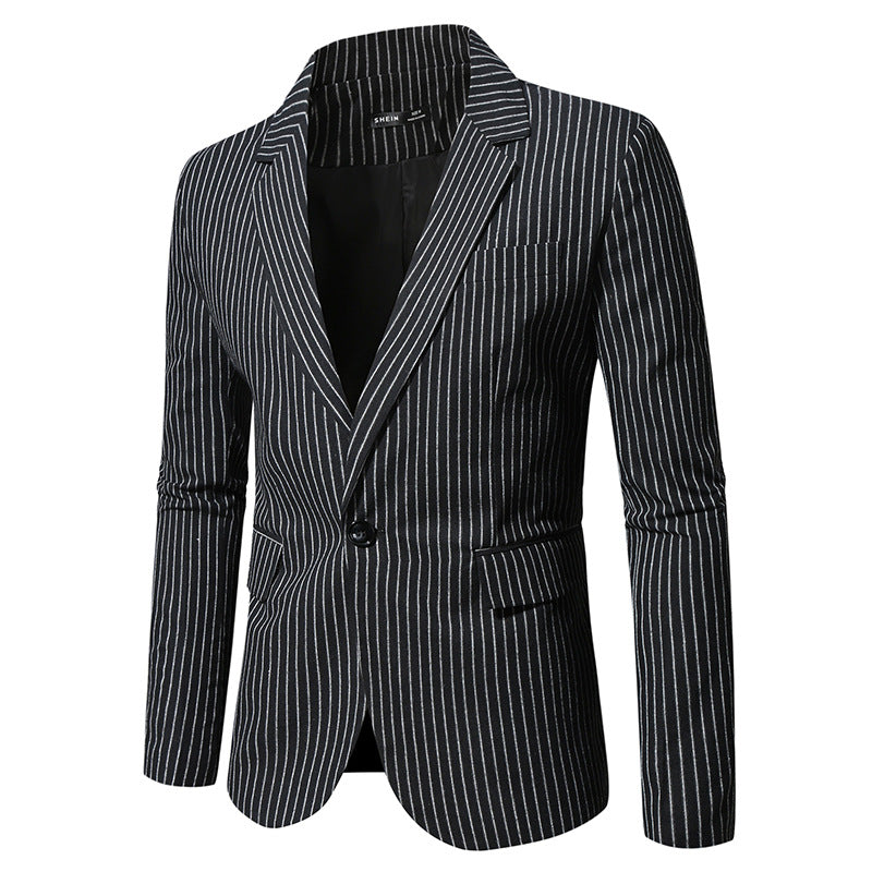 Herren elegante Anzugjacke im modernen Streifenmuster R&B
