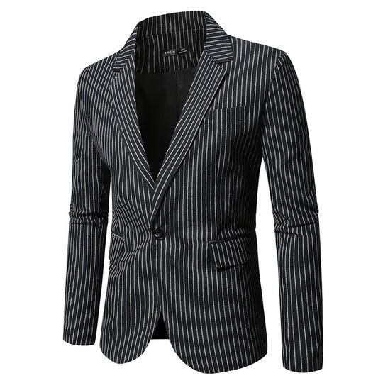 Herren elegante Anzugjacke im modernen Streifenmuster R&B