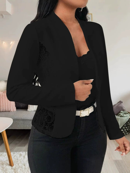 Damen elegante Blazerjacke mit Spitze und modernem Schnitt R&B