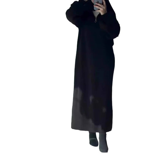 Damen Kapuzenkleid mit Reißverschluss und lässigem Schnitt R&B