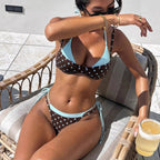 Damen-Bikini-Set mit R&Brnen Punkten und verstellbaren Trägern R&B