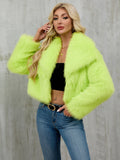 Damen Modische Kunstpelzjacke mit weitem Schnitt R&B