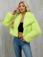 Damen Modische Kunstpelzjacke mit weitem Schnitt R&B