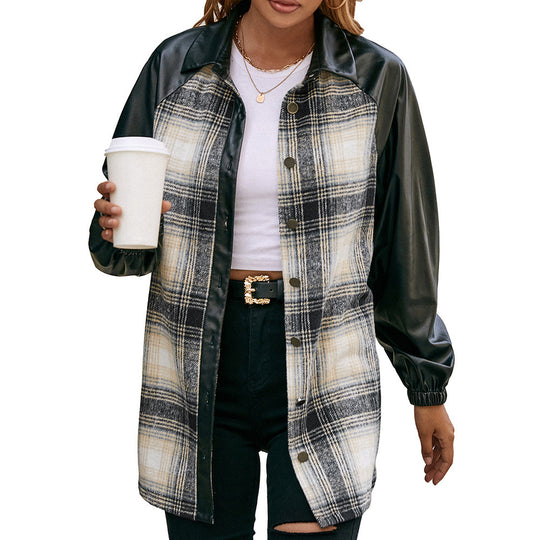 Damen modische Karomuster Jacke mit ärmeln R&B