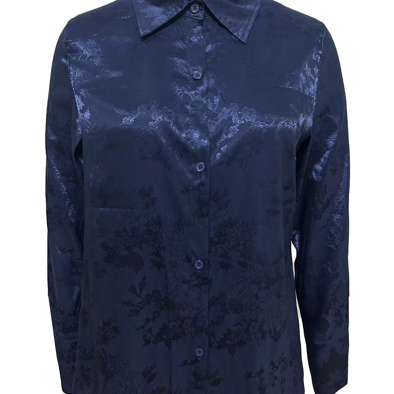 Damen Elegante satiniert Bluse mit floralen Muster R&B