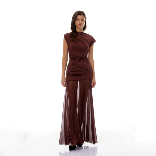 Damen Elegantes Wickelkleid mit Rüschendetails R&B