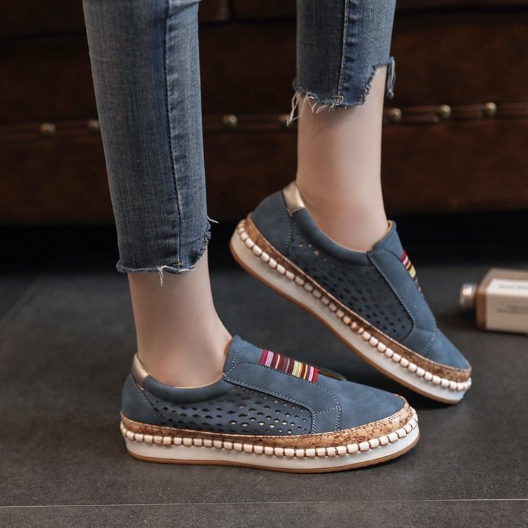 Damen Slip-On Sneakers mit atmungsaktivem Obermaterial und Jute-Detail R&B