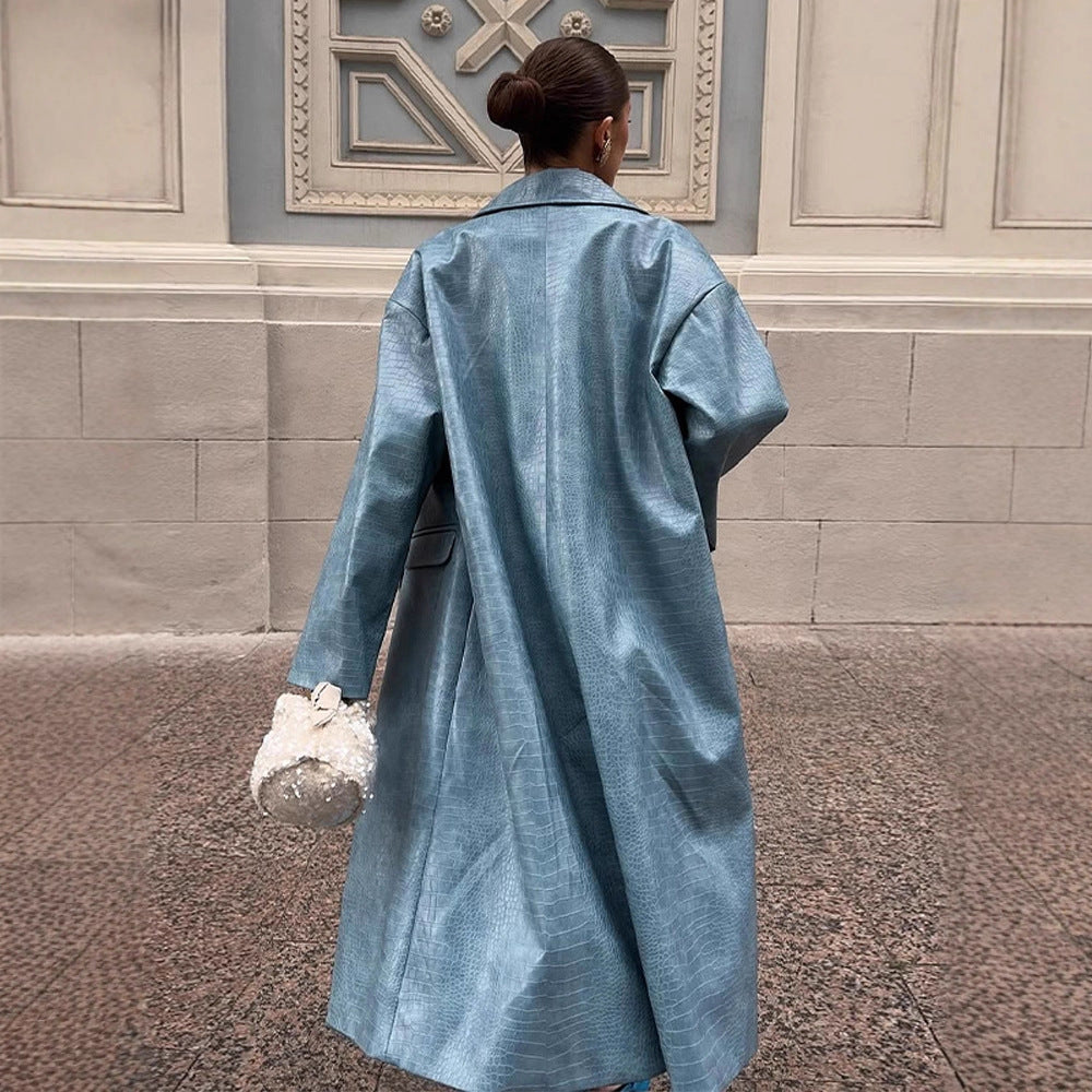 Damen oversized Denim-Trenchcoat R&B