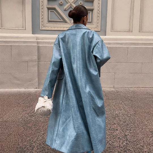 Damen oversized Denim-Trenchcoat R&B
