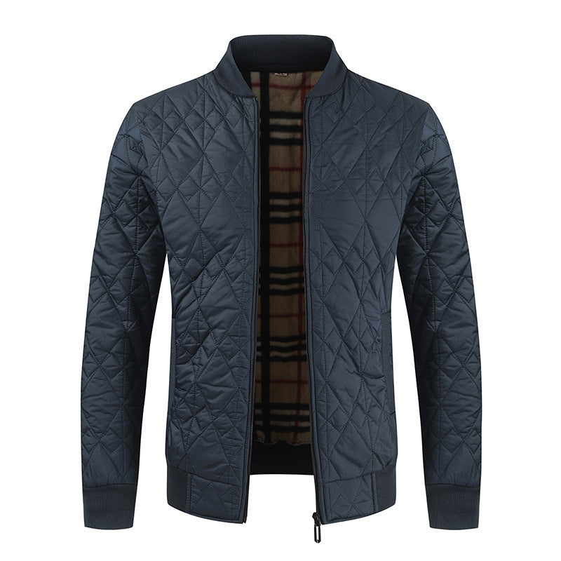 Herren wattierte Bomberjacke mit modernem Karomuster im Inneren R&B