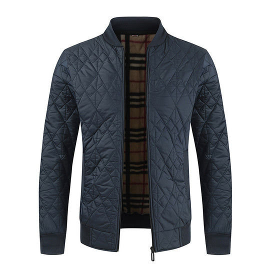 Herren wattierte Bomberjacke mit modernem Karomuster im Inneren R&B