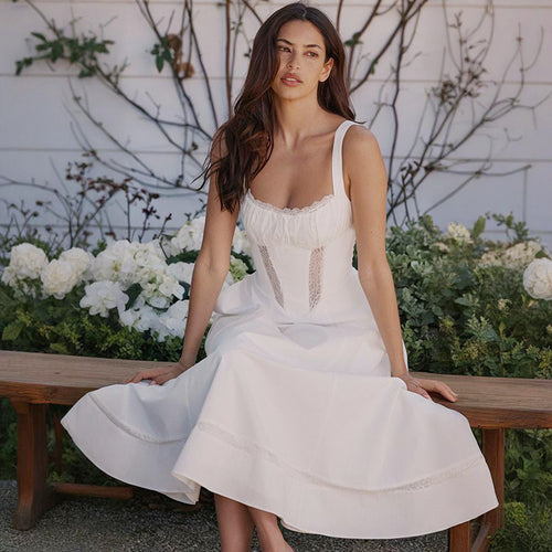 Damen Midi-Kleid mit raffiniertem Taillen-Design und zarter Rüsche R&B