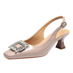 Damen Slingback-Pumps mit funkelndem Schmuckelement