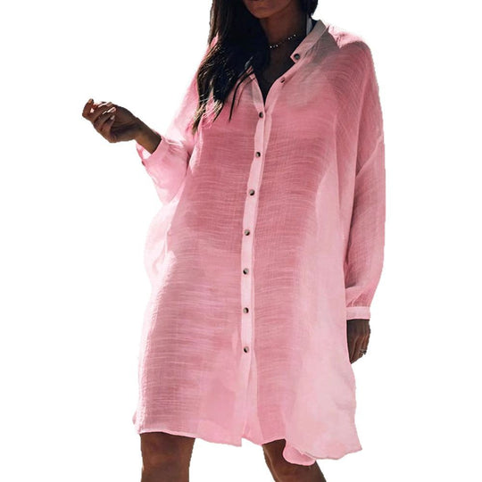 Damen Leichtes und luftiges Hemdkleid mit Knopfdetails R&B