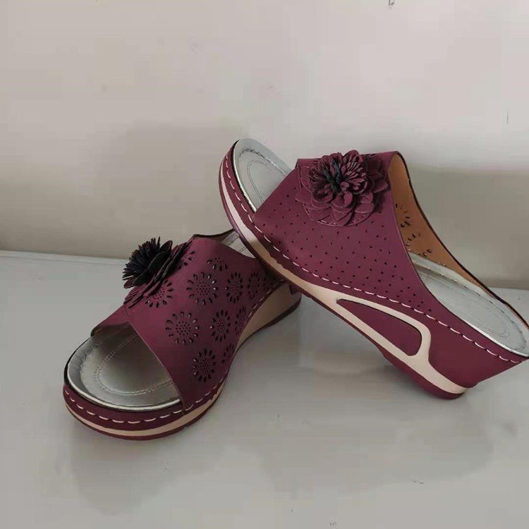 Damen Pantoletten mit floralem Design und komfortabler Fußbettung R&B
