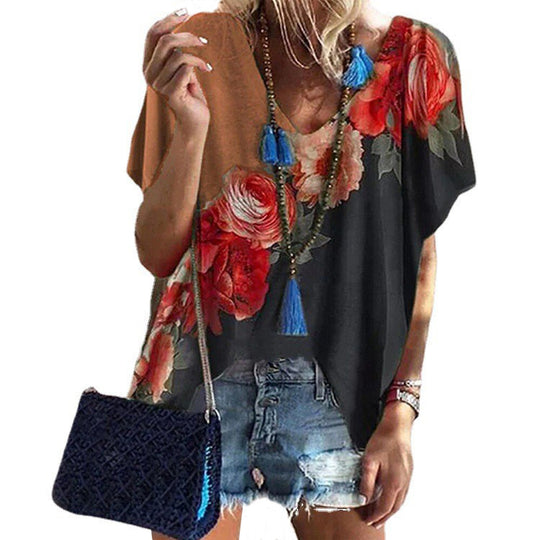 Damen Blütenmuster Sommerbluse R&B