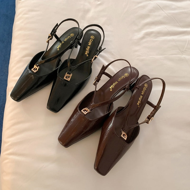 Damen Slingback-Pumps mit elegantem Riemchen und spitzer Zehenform R&B
