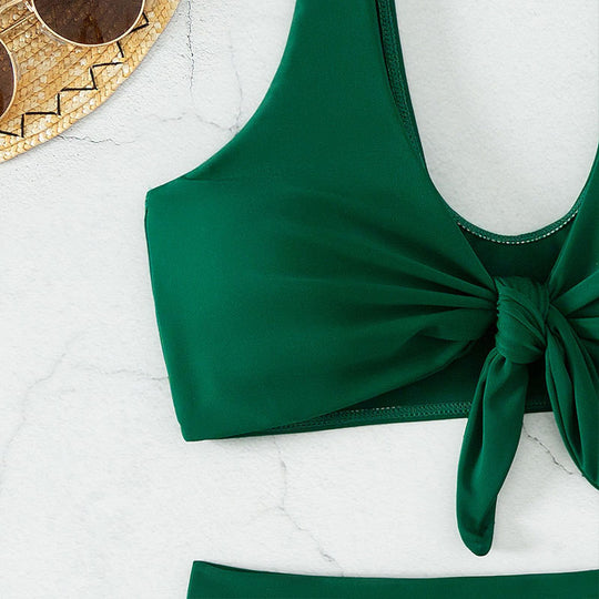 Damen Hochtaillierter Bikini mit bindbarem Crop-Top R&B