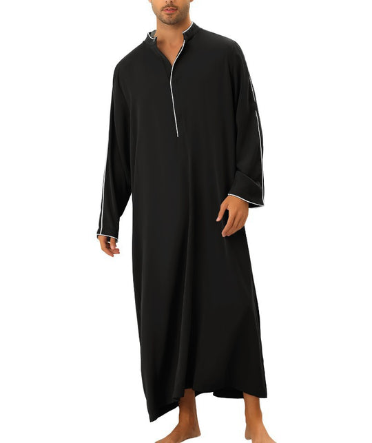 Herren hochentwickelter Kaftan mit sportlichem Stehkragen und eleganten Kontrastdetails R&B