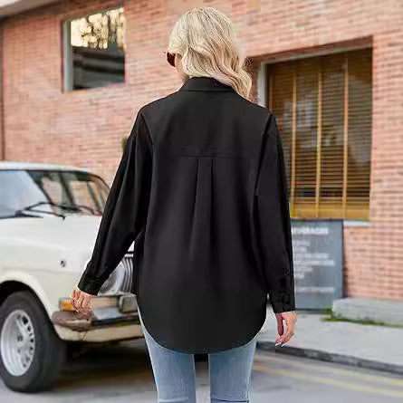 Damen Lockeres Hemd mit geknöpfter Front und Elegantem Schnitt R&B