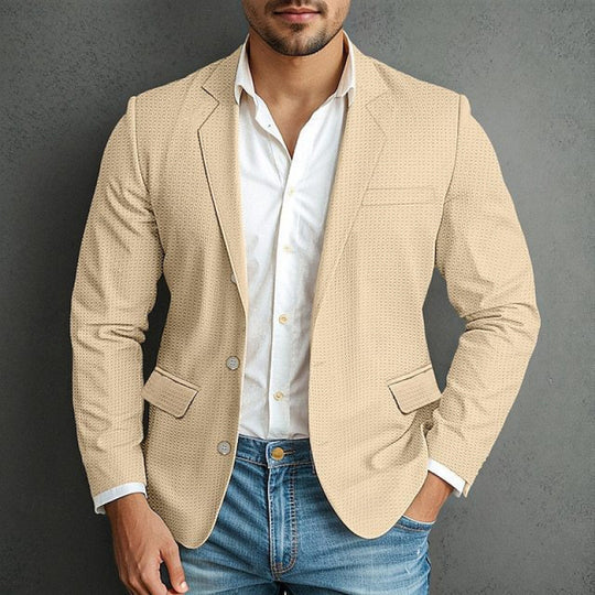 Herren eleganter Blazer mit strukturiertem Design und praktischen Taschen R&B
