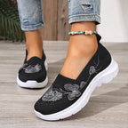 Damen Komfortable und atmungsaktive Slip-On Laufsohle mit floralem Dekor R&B