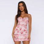 Damen Sommerliches Minikleid mit elegantem Floraldesign