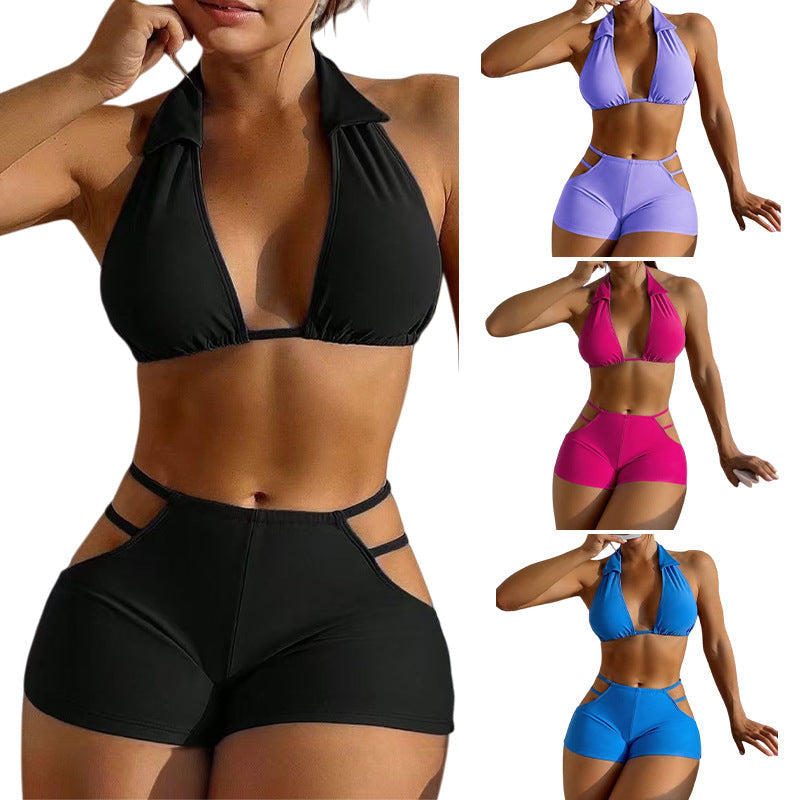 Damen Sportlicher Bikinis mit hoher Taille
