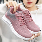 Damen Sportliche Sneakers mit atmungsaktivem Mesh-Obermaterial und dämpfender Sohle R&B