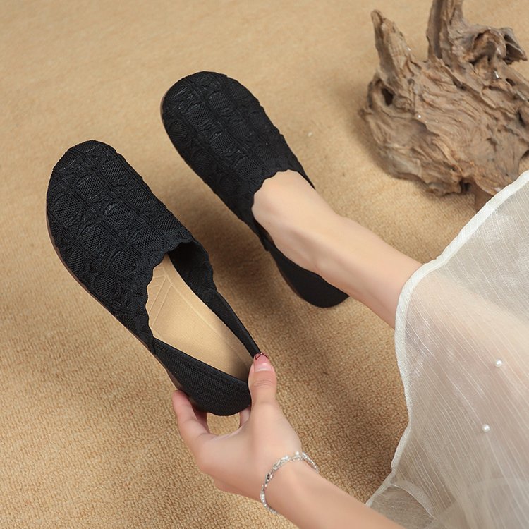 Damen Komfortable Ballerinas mit modischem Strickdesign R&B