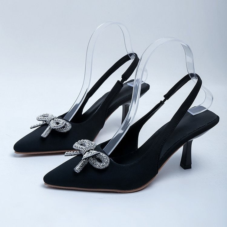 Damen Slingback Pumps mit funkelndem Schleifen-Detail R&B