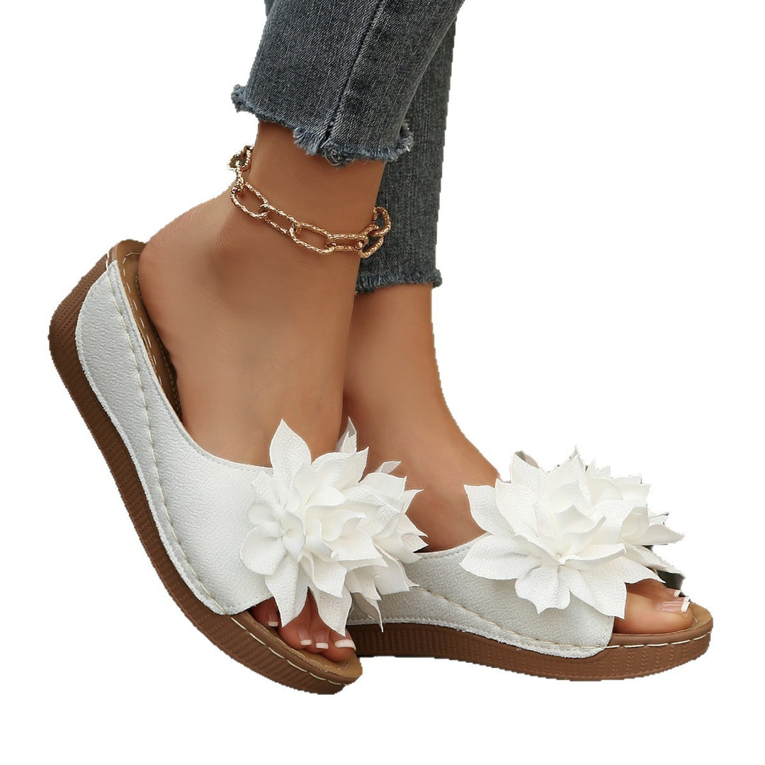 Damen Plattform-Pantoletten mit floralem Design und komfortablem Fußbett R&B