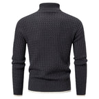 Herren Strickpullover mit hochabschließendem Kragen und strukturiertem Muster R&B