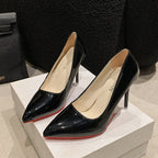 Damen Elegante High Heels mit spitz zulaufender Vorderkappe und transparentem Absatz R&B