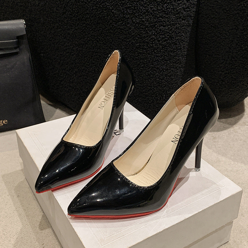 Damen Elegante High Heels mit spitz zulaufender Vorderkappe und transparentem Absatz R&B