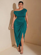 Damen Elegantes Wickelkleid mit asymmetrischem Schnitt