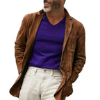 Herren modischer Wildlederblazer mit praktischen Taschen und elegantem Schnitt