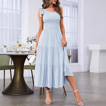 Damen Maxikleid mit ärmellosem Design und elastischem Bustier R&B