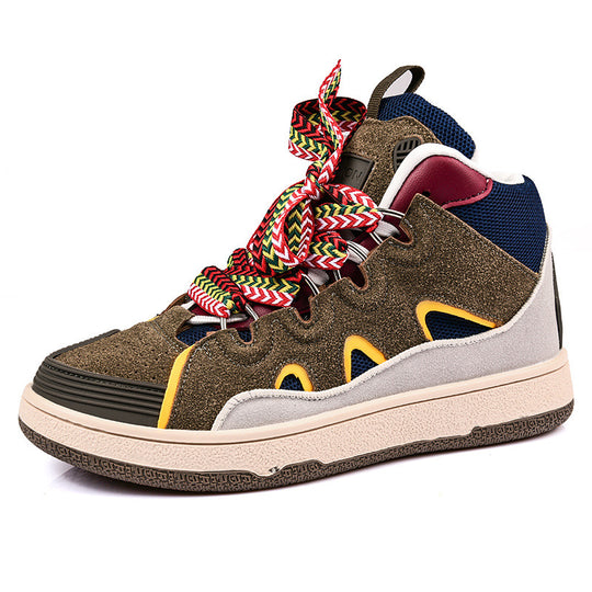Damen Sportliche High-Top Sneakers mit innovativem Mehrfarbigem Schnürsystem R&B