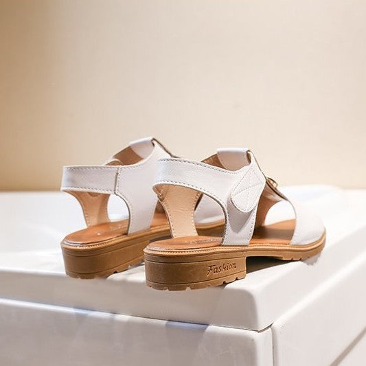 Damen Komfortable Sandalen mit verstellbarem Riemen und modischer Schnalle R&B