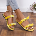 Damen bequeme Slides mit modischem Schleifen-Design R&B