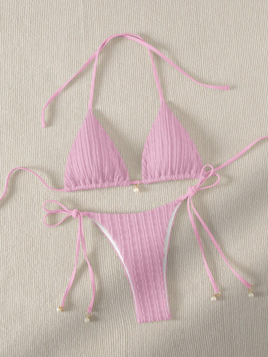 Damen Triangle-Bikini mit strukturiertem Design und verstellbaren Trägern R&B