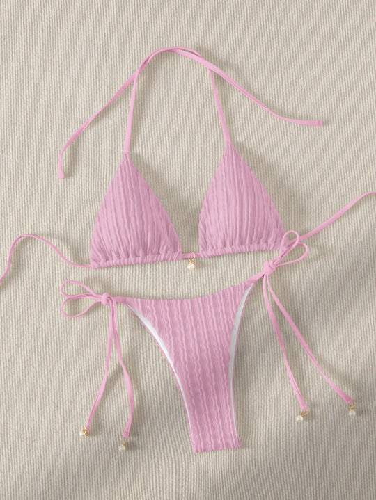 Damen Triangle-Bikini mit strukturiertem Design und verstellbaren Trägern R&B